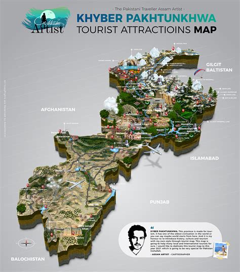 Khyber Pakhtunkhwa First Tourist Attractions Map | The Pakistani Traveller Assam Artist with ...