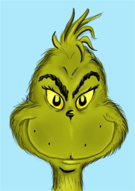 Learn How to Draw The Grinch Face (Grinch) Step by Step : Drawing ...