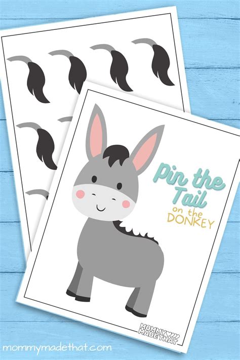 Pin the Tail on the Donkey (Free Printable) | Aulas, Carnaval