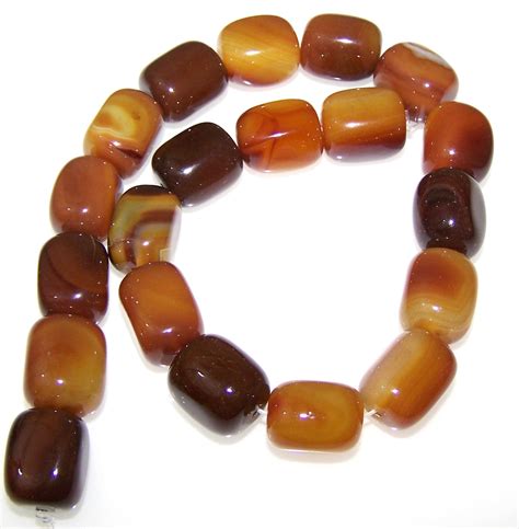 1 Strand of Semiprecious Gemstone Large Nugget Beads - Brown Agate