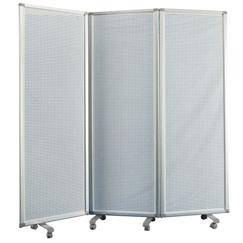 Accordion Style Metal 3 Panel Room Divider with Perforated Details, White - Walmart.com ...