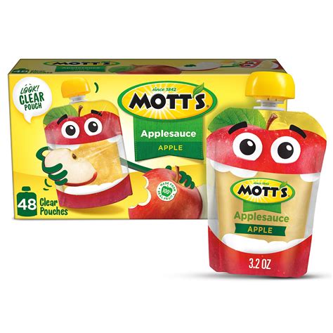 *11/14/2023* Mott's Applesauce, 3.2 Ounce Clear Pouch, 12 Count (Pack of 4) Apple 3.2 Ounce ...