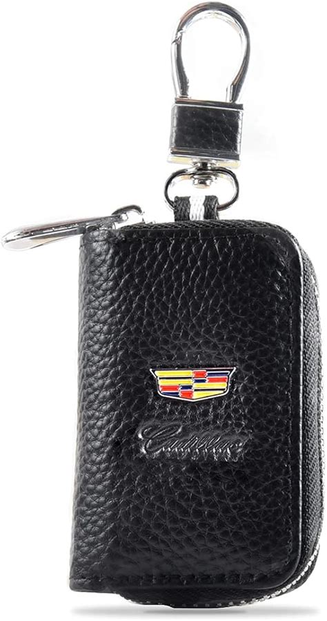 Amazon.com: Car Key Case for Cadillac,Car Key Fob Holder,Genuine Leather Key Chain Protect ...