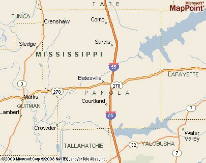 Batesville, Mississippi Area Map & More