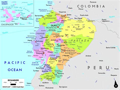 Ecuador Political Wall Map | Maps.com.com