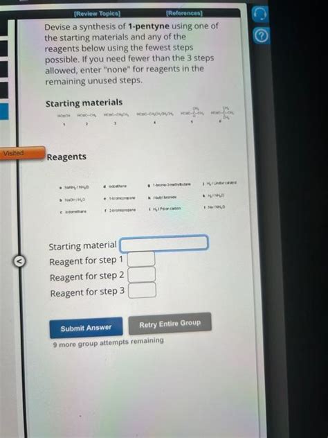 Solved Devise a synthesis of 1-pentyne using one of the | Chegg.com