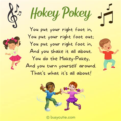 Hokey pokey song | Kids songs, Rhymes for kids, Kindergarten songs