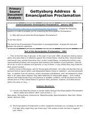 Gettysburg Address Analysis.docx - Primary Source Document Analysis ...