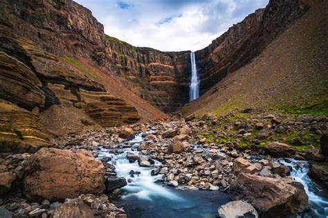 Premium Photo | Beautiful hengifoss waterfall in eastern iceland.