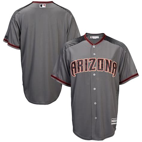 Men's Arizona Diamondbacks Majestic Fashion Gray/Black Official Cool Base Replica Team Jersey