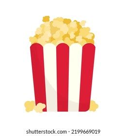 Bucket Popcorn Flat Vector Illustration Clipart Stock Vector (Royalty ...