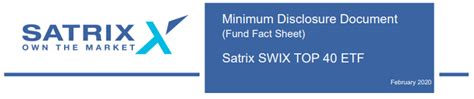 Intellidex 2020 reviews: Satrix Swix 40