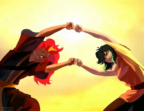 two cartoon characters are fighting with each other