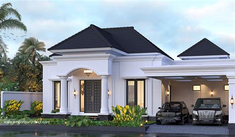 Desain Rumah Klasik 1 Lantai Bapak AD di Jambi - Tampak Depan 28247 - Desain Rumah 1 Lantai