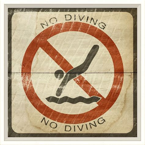 Sign No Diving Framed Graphic Art | Graphic art, Artwork, Art