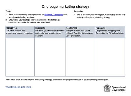 Writing a marketing strategy and plan | Business Queensland