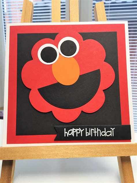 Handmade card - Sesame Street Elmo card made with generic shape dies and Paper Smooches ...