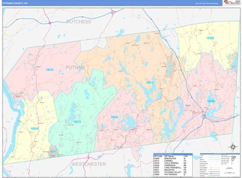 Putnam County, NY Wall Map Color Cast Style by MarketMAPS - MapSales