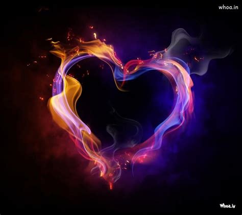 Purple Fire Heart HD Wallpaper