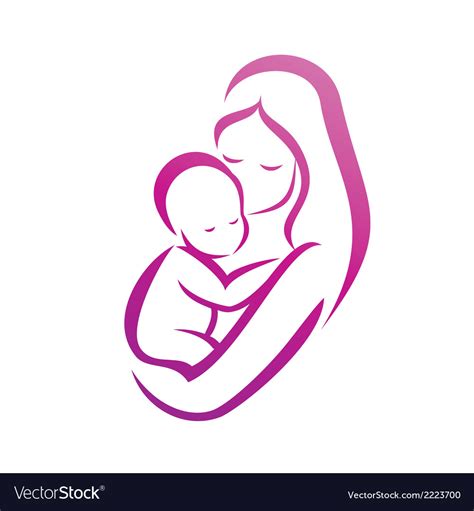 Baby with mother Royalty Free Vector Image - VectorStock