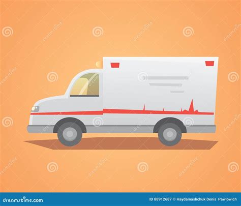 Ambulance Car Flat Design Vector Illustration. Stock Vector ...