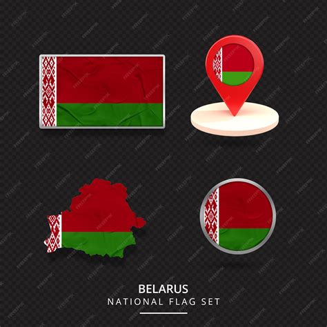 Premium PSD | Belarus national flag map location element design