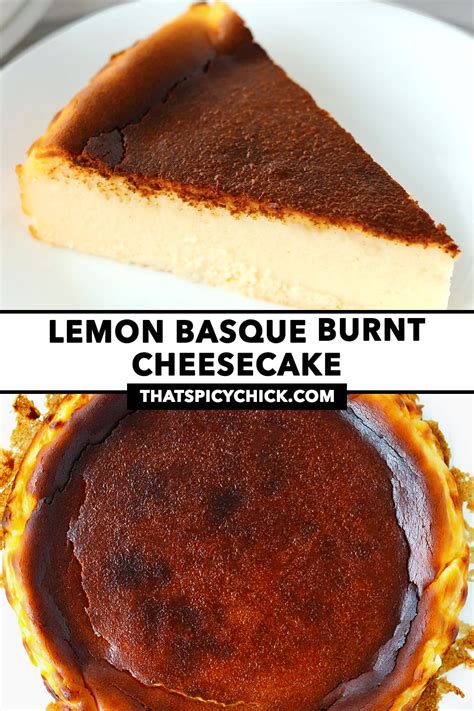 Lemon Basque Burnt Cheesecake - That Spicy Chick