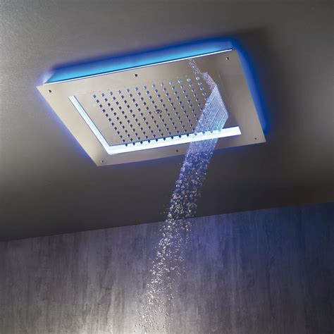 Shower head with chromotherapy - HI0926 - BOSSINI - ceiling-mounted / rectangular / rain