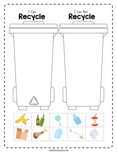 Free PDF Recycling Worksheets for Kids