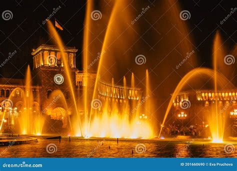 Yerevan,Armenia - August 2019.Singing and Dancing Fountains at Republic Square in Yerevan ...