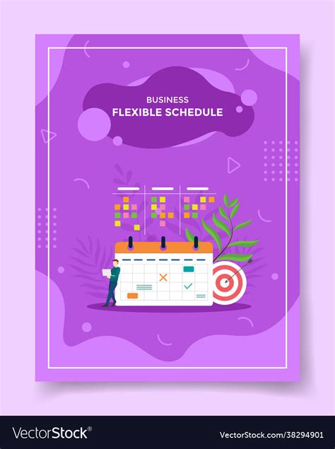 Flexible schedule or calendar management Vector Image