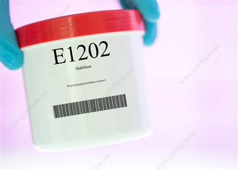 Container of the food additive E1202 - Stock Image - F036/8320 ...