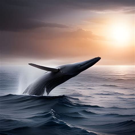 Great blue whale breaching * - AI Generated Artwork - NightCafe Creator