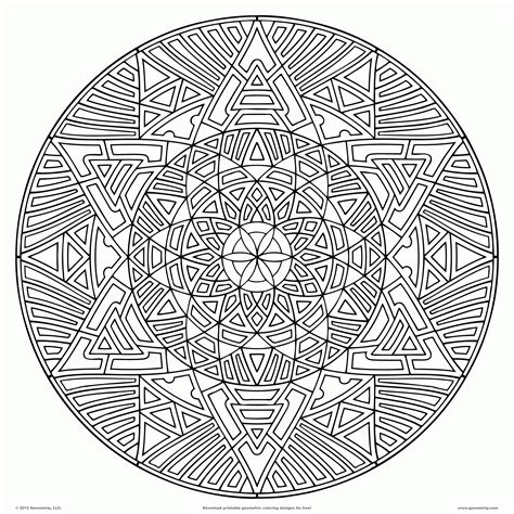 Complex Mandala Coloring Pages Printable - Coloring Home