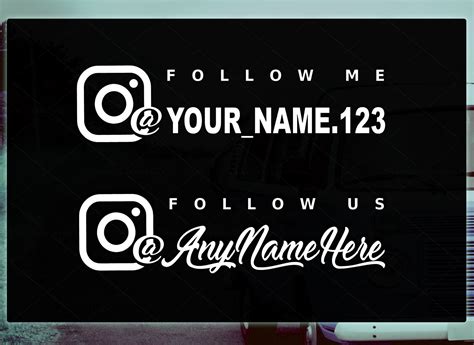 Follow us me INSTAGRAM custom vinyl decal personalized Text | Etsy