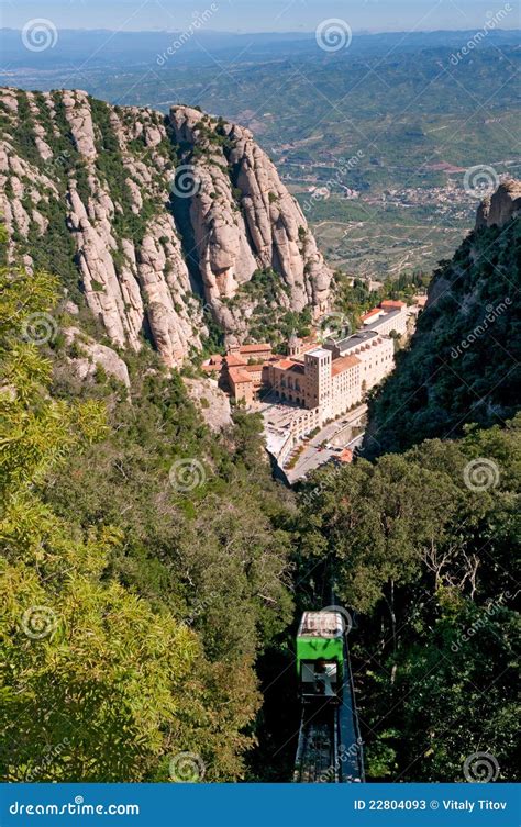 Montserrat Monastery And Mountain Cable Car, Spain Stock Image - Image: 22804093