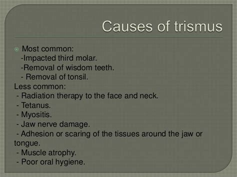 Causes of trismus