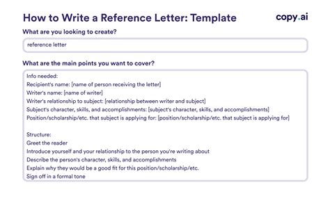 Writing A Reference Letter Template