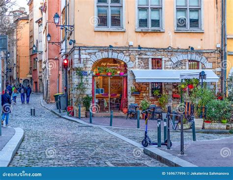 Street of Lyon Old Town, France, Europe Editorial Photo - Image of ...