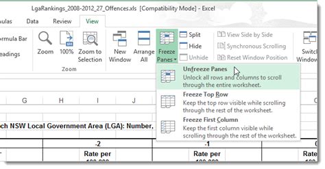 How to Freeze and Unfreeze Rows and Columns in Excel