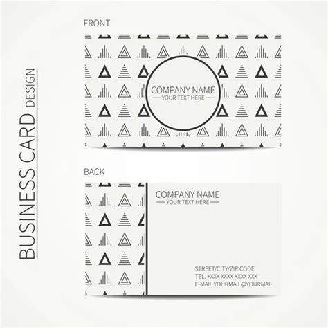 Vector simple business card design. Delta, trigon. Template. Black and ...
