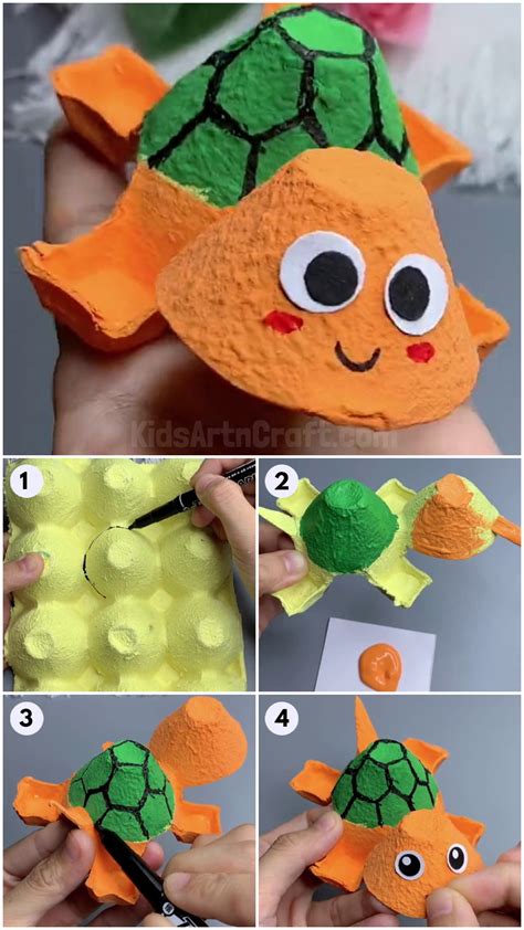 DIY Egg Carton Turtle Craft For Kids - Kids Art & Craft