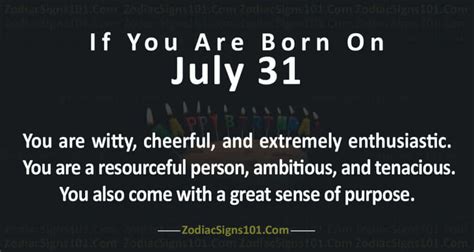 July 31 Zodiac is Leo, Birthdays and Horoscope - ZodiacSigns101