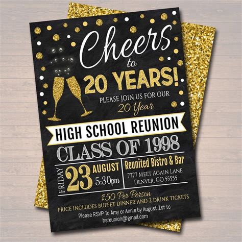 Editable Class Reunion Invitation Template Any Year College - Etsy ...