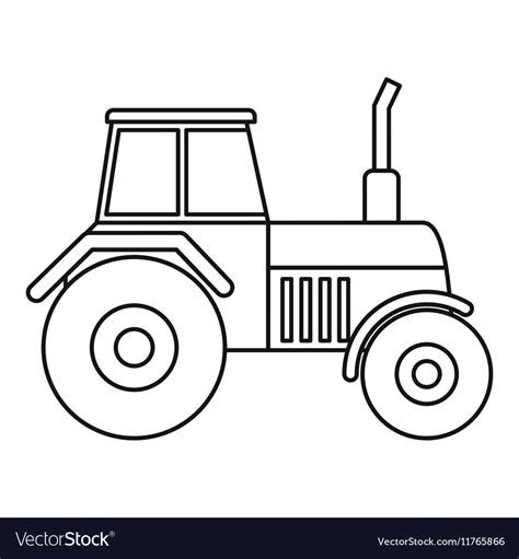 Tractor icon outline style Royalty Free Vector Image