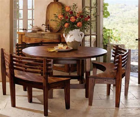 Round dining tables bench seating - Hawk Haven