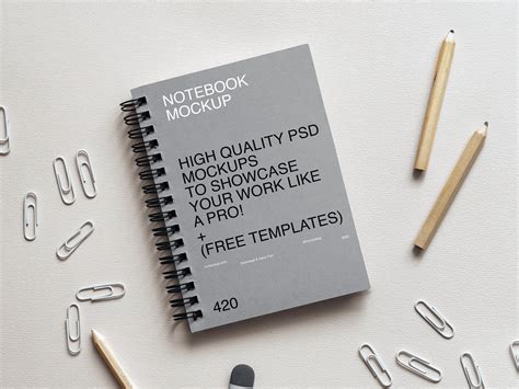Spiral Notebook Free PSD Mockup | Free Mockup