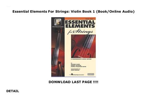 Essential Elements For Strings: Violin Book 1 (Book/Online Audio)