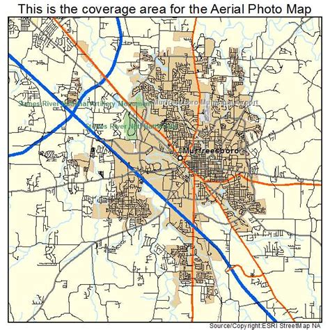 Aerial Photography Map of Murfreesboro, TN Tennessee