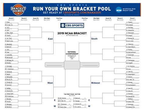 15 March Madness Brackets Designs to Print for NCAA Tournament 2019